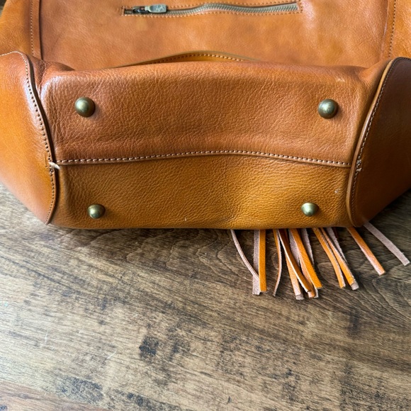 Pratesi 1948 Faella B477 Cognac Italian Calf Leather Shoulder Crossbody Handbag - Picture 6 of 13